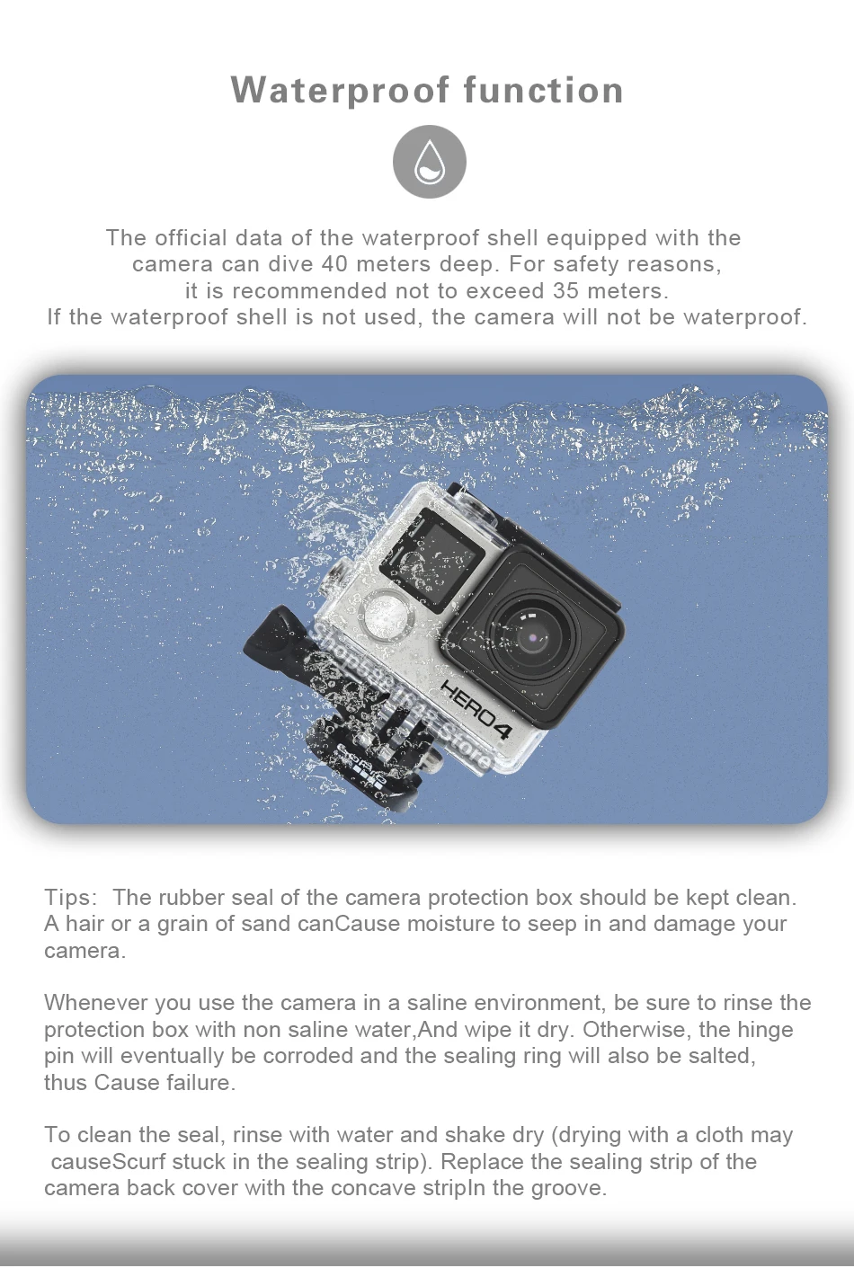 Gopro hero 4 black 4k30 frames Ultra HD waterproof action camera 12 megapixel Waterproof outdoor sports camera