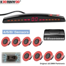 Koorinwoo – capteur de stationnement électromagnétique plat, moniteur de voiture avec capteur 4/6/8, Radar de stationnement inversé, détecteur de Buzzer, aide au stationnement