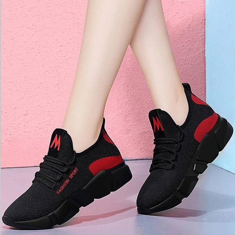 womens black and pink trainers