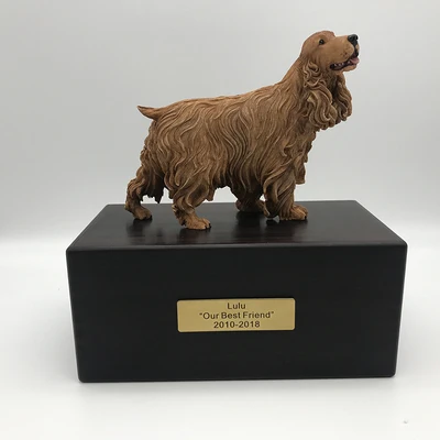 Cocker spaniel 1 шт с куклой на заказ буквы влагостойкие домашние собаки кремации похоронный Мемориал cinerary шкатулки - Цвет: Cocker spaniel