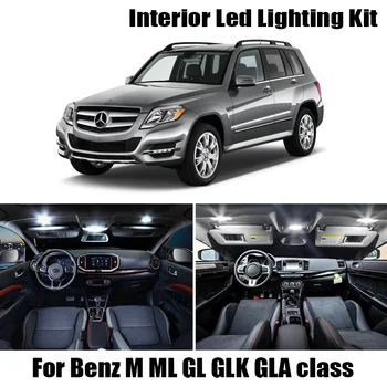 

White Canbus Car LED Interior Map Dome Light Kit For Mercedes Benz M ML GL GLK GLA class W163 W164 W166 X164 X166 X156 X204