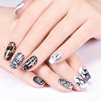 

BEAUTYBIGBANG 6x12CM Rectangle Letters Alphabet Design Stamping Template Manicure Nail Art Stamp Image Plate