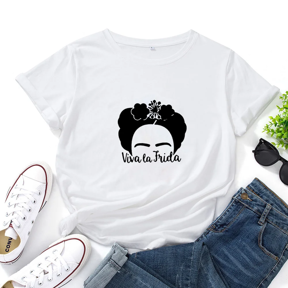 Женская футболка с рисунком Летние повседневные модные футболки черными и