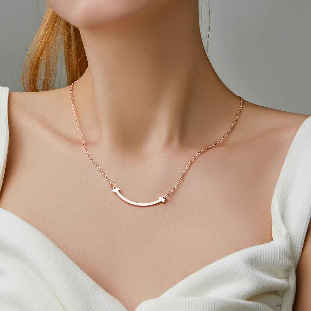 Smile necklace female net red smiley face clavicle chain ins tide simple temperament