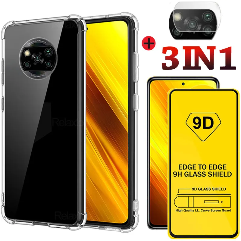 Стекло + чехол для телефона poco f2 pro Противоударная Броня xiaomi pocofone x3 nfc на pocophone