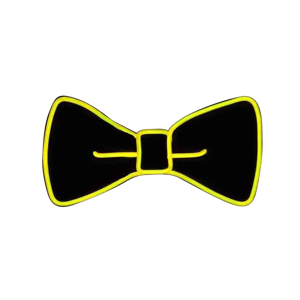 Flashing Necktie Polyester Silk Accessories Evening Show Christmas Gift Bow Tie Luminous LED Dance Jewelry Bowtie Party - Цвет: Yellow