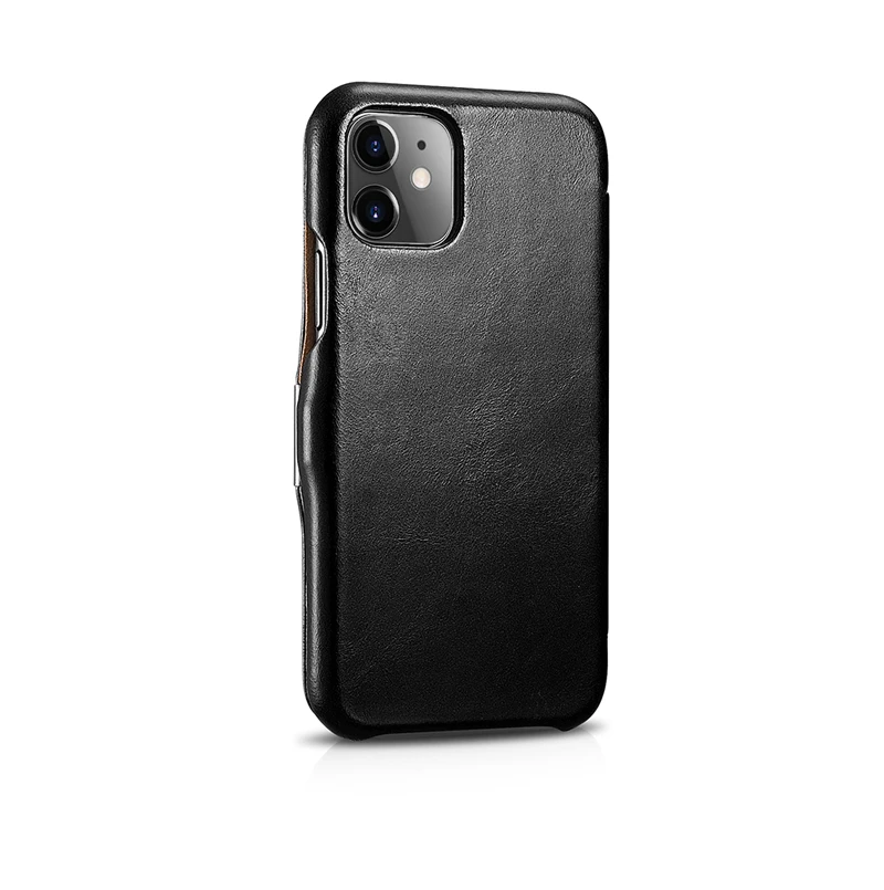 Черный Для iPhone 11 флип-чехол в стиле ретро из натуральной воловьей кожи чехол для телефона простой бизнес смарт-сумка чехол для Apple iPhone 11 Pro Max - Цвет: Черный