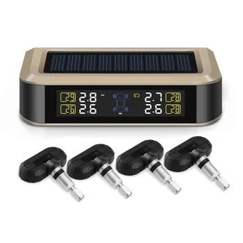 

Car TPMS Tire Pressure Monitoring System Solar USB Cable Charging LCD Display Port Auto Alarm System Wireless 4 Sensors