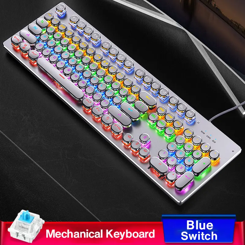 ZoeRax игровая механическая клавиатура 104 Keycaps английская с защитой от привидения