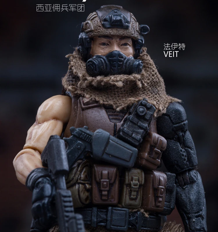 

JOYTOY 10cm 1/18 Lifelike Soldier Model With Equipment 3D West Asian Mercenary Legion DIY Assembly Fine Soldier Model Toy