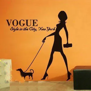 

Vogue Girl Grooming Salon Decal Pet Shop Sticker Decal Posters Vinyl Wall Art Decals Parede Decor Mural Pet Clinic Decal Sticker