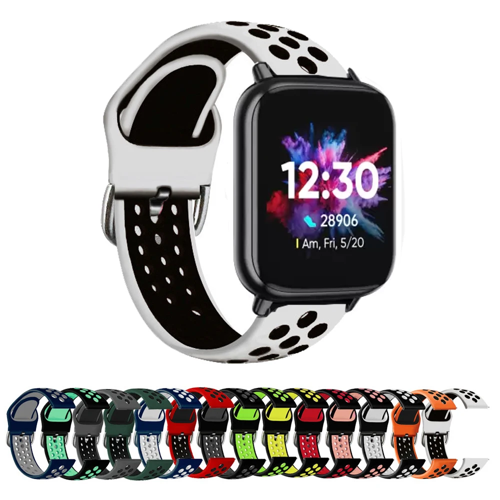 For Dizo Watch 2 Strap By Realme Techlife Sport Replacement 20mm Silicone Watchband For Realme
