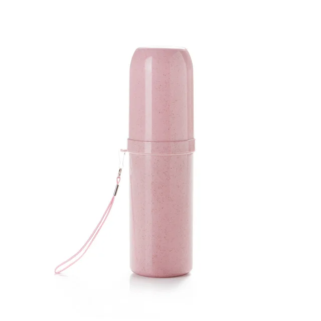 Держатель для зубной щетки футляр для путешествий на открытом воздухе портативная чашка для мытья многофункциональная зубная щетка коробка для путешествий Набор для мытья чашки - Цвет: Pink