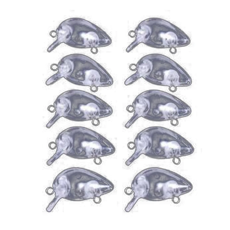 10Pcs 1.2G 3cm Blank Lures Transparent Unpainted Crankbait Bodies Fishing Wobbler Hard Fish Artificial | Спорт и развлечения