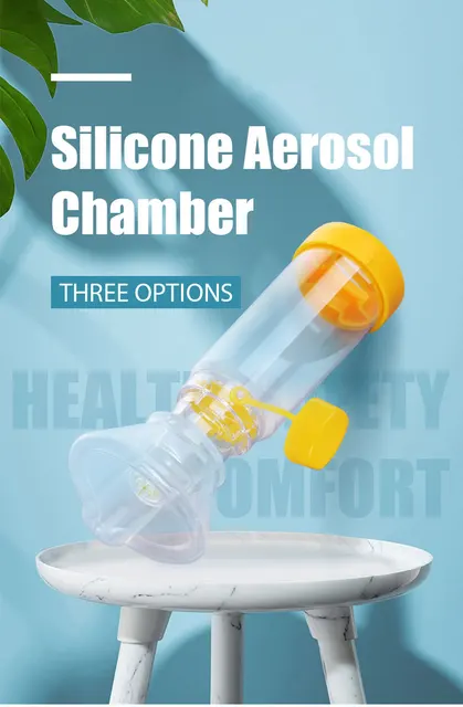 Canack-Cámara de Aerosol de grado médico para niños y adultos, dispositivo  de silicona con bolsa verde, espaciador de asma, inhalador - AliExpress