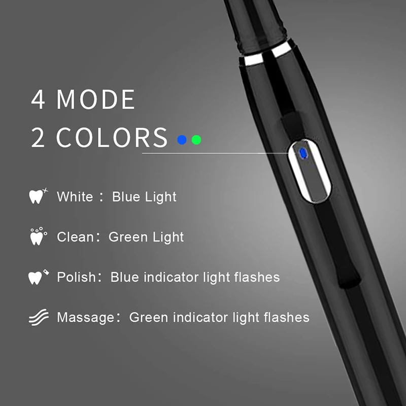 SEAGO SG551 Electric Toothbrush Sonic USB Rechargeable 4 Modes Waterproof With 3 Replacement Brush Heads Deep Clean Oral Care 4