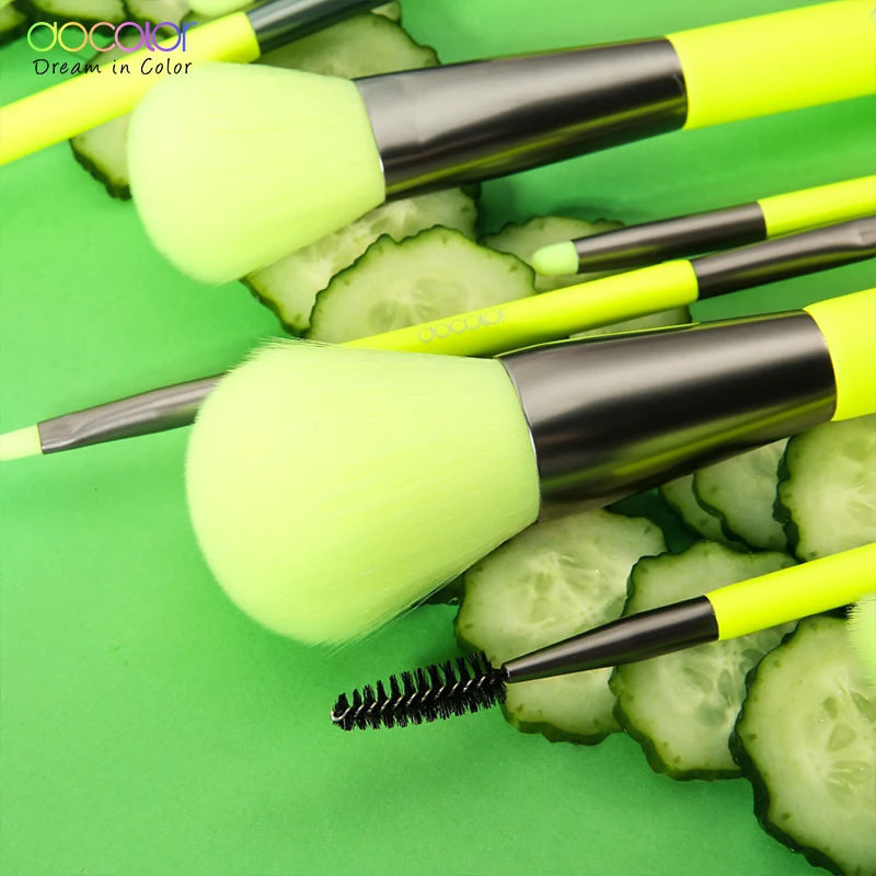 10Pcs Neon Makeup Brushes Powder Foundation Eyeshadow Professional Make Up Brushes Set Hair Synthetic Cosmetics Brush