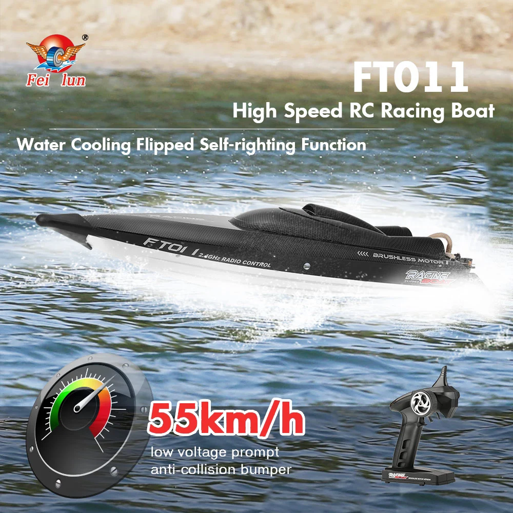 GOOLRC FT011 2,4 г 55 км/ч высокая скорость RC лодка гоночный катер с водяным охлаждением перевернутый самоправым функцией корабль игрушечный гоночный катер малыш