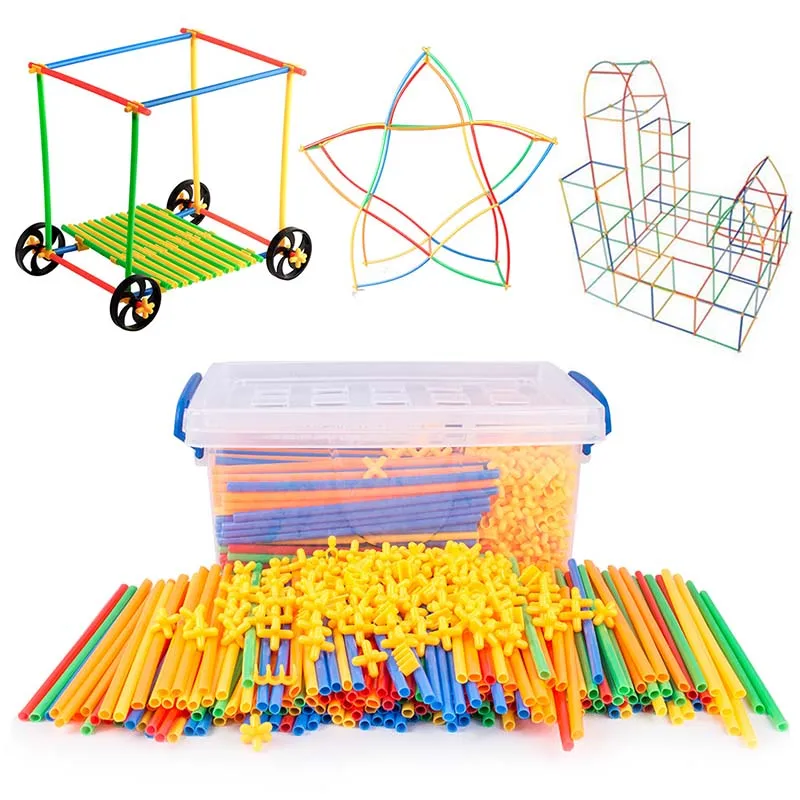 4D Сделай Сам магнитные блоки пластиковые соломенные бои вставленные строительные наборы Блоки обучающие игрушки для детей