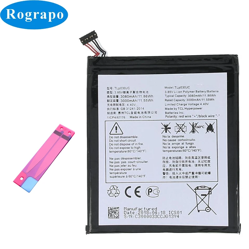 Новый 3080mAh TLp030JC запасная батарея для Alcatel A3 XL OT 9008X 9008D Мобильный телефон