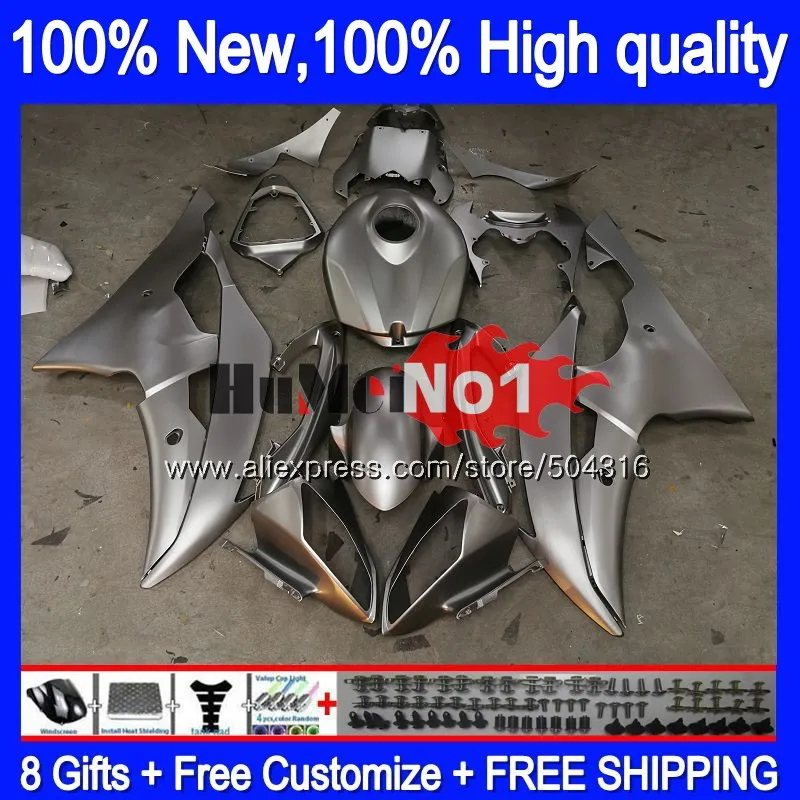 YZF-R6 для YAMAHA YZF R6 YZF-600 YZF 600 R 6 43MC. 0 YZF600 YZFR6 2008 2013 08 13, 14, 15, 16 лет Обтекатели глянцевый серебристый