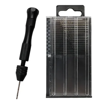 

0.3-3.2mm Aluminum Mini Micro Manual Hand Drill Sets Keyless Chuck+20pcsHSS Twist Drill Bits Set Woodworking Drilling Bit Tools