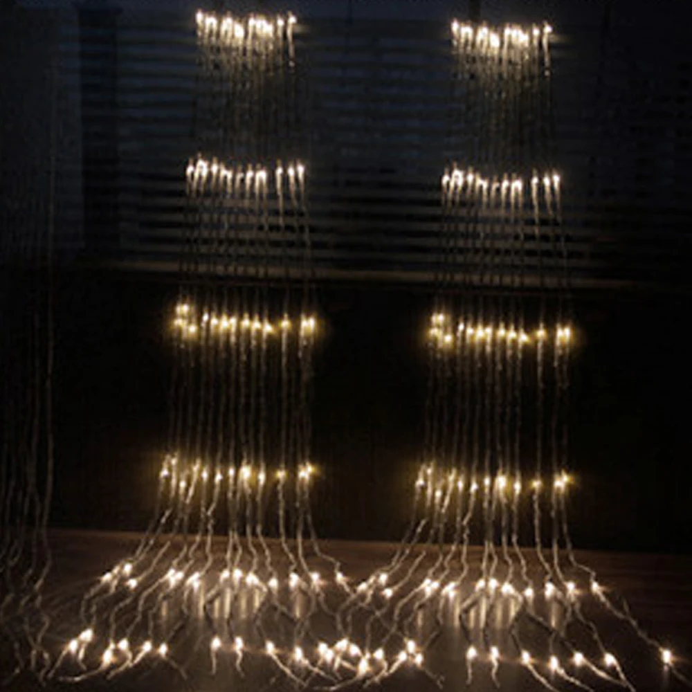 3X3M LED Waterfall Waterproof Meteor Shower Rain String Light Christmas Wedding Curtain Icicle Fairy String Garland Decor lights 6