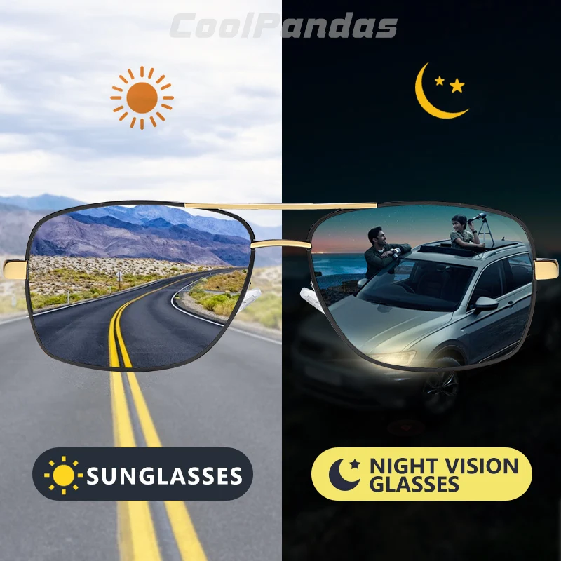 Интеллектуальные HD фотохромные солнцезащитные очки, поляризационные, желто-серые, для мужчин и женщин, защитные очки для вождения, день, ночное видение, очки Oculos