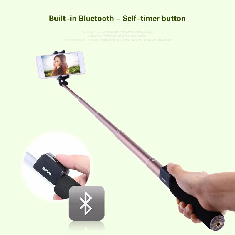FFYY-REMAX Rp-P4 Bluetooth селфи палки монопод беспроводной красочный выдвижной ручной затвор для смартфона