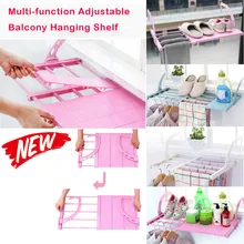 Multifunzione Casa Davanzale della Finestra Appeso Mensola Regolabile Vestiti Scarpe di Essiccazione Cremagliera Balcone di Casa Pieghevole Appendiabiti Cremagliera(China)