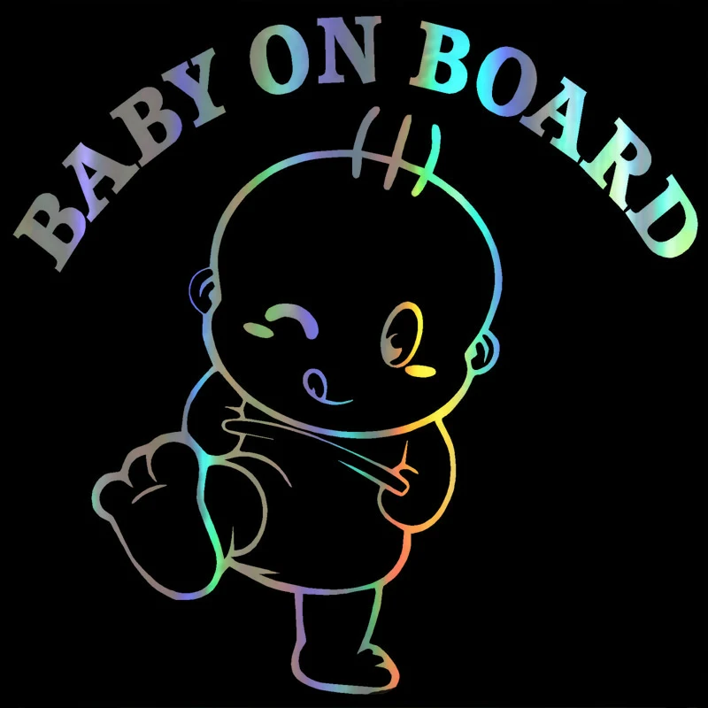 

Car Sticker 14.6CM*14.4CM Baby On Board Funny Car Decal Reflective 3D Stickers On Car Warning Sign Vinyl Car Styling