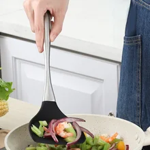 Силиконовая лопатка с высокой температурой, лопатка с длинной ручкой, антипригарная лопатка, инструмент для приготовления пищи, кухонный гаджет, аксессуары