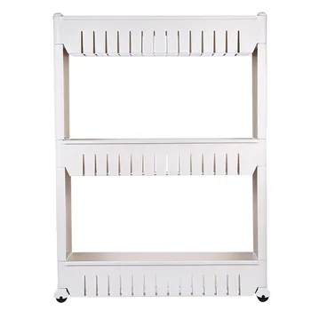 

1 Pc White Gap Storage Shelf For Kitchen Storage Skating Movable Plastic Bathroom Shelf Save Space 3/4 layers High Quality