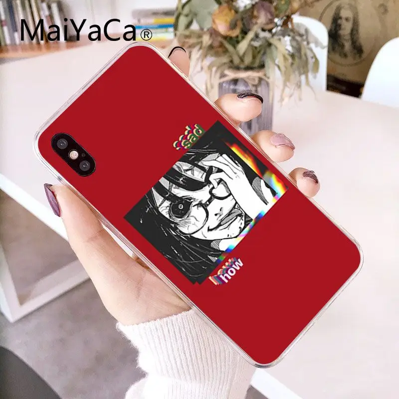 MaiYaCa Sad японский аниме эстетический чехол мягкий чехол для телефона iPhone 5 5Sx 6 7 7plus 8 8Plus X XS MAX XR Fundas Capa - Цвет: A4