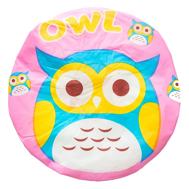 Owl Милая мультяшная шапочка для ванной, женская шапка для ванны и сауны, кружевная эластичная шапочка, шапочка для спа, женская детская Защитная шапочка для волос - Цвет: Owl