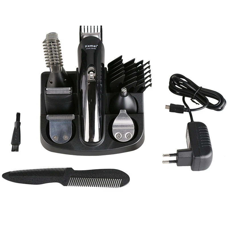 Kemei машинка для стрижки волос 6 в 1 триммер станок для бритья перезаряжаемые мужские машинки для стрижки волос профессиональный триммер Бритва для носа 43D