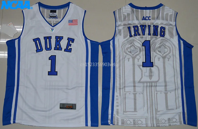 Новое поступление высокое качество NCAA Duke Kyrie Irving#1 футболка колледжа ограниченная Спортивная футболка S-XXXL