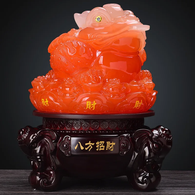 

Concentration Large Size Lucky Golden Toad Decoration Fortune Cicada Three-Legged Golden Toad Toads Cashier Desk Shop Opening Gi