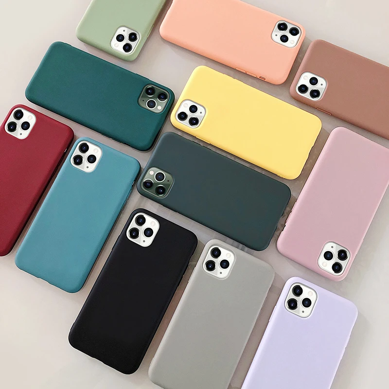 Soft Silicone Case for Apple iPhone 11 Pro Max Xs XR 7 8 Plus 6S 8Plus iPhoneX Candy Phone Cover Coque iPhone11 11Pro Cases | Мобильные