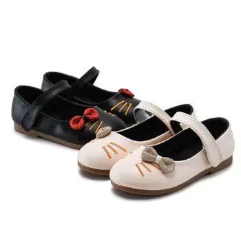 

Baby Girl Flats Kids Breathable Anti-Slip Casual Fashion Baby Girl Leather Shoes Soft Soled Bow-Knot Princess Shoes