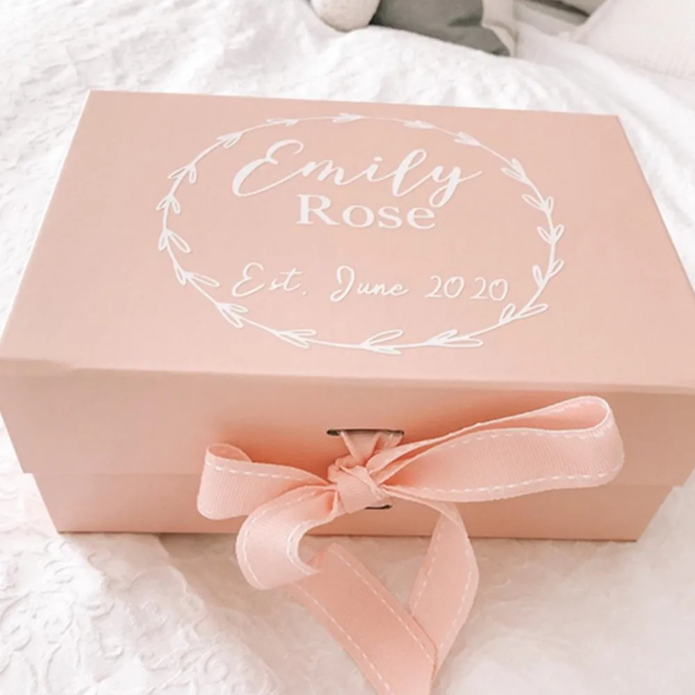 CUSTOM DESIGN A5 Deep White Personalised Gift Box~Bridesmaid~Birthday~Wedding 