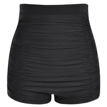 Женские бикини с высокой талией спереди, купальник со складками, шорты