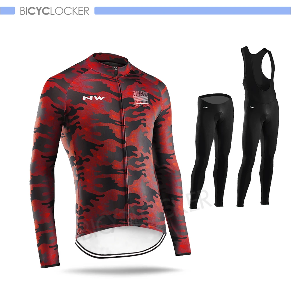 Комплект одежды с длинными рукавами для велоспорта, осенняя камуфляжная модная спортивная одежда, гоночная одежда, дышащая быстросохнущая одежда для велосипеда