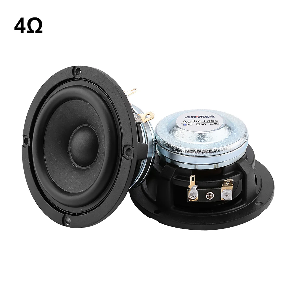 4 Ohm Speaker AIYIMA, 2 шт., 3 дюйма, Среднечастотный динамик, драйвер, 4, 8 Ом, 15 Вт, домашний кинотеатр, полный диапазон, Bluetooth, динамик, шерсть, бумага, конус, HIFI, громкий динамик - Цвет: 4 Ohm Speaker