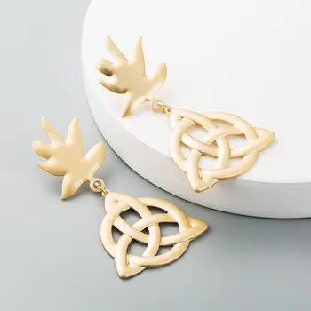 

Women's Earrings Cut Out And Painted Viking Irish Concentric Knot Earrings