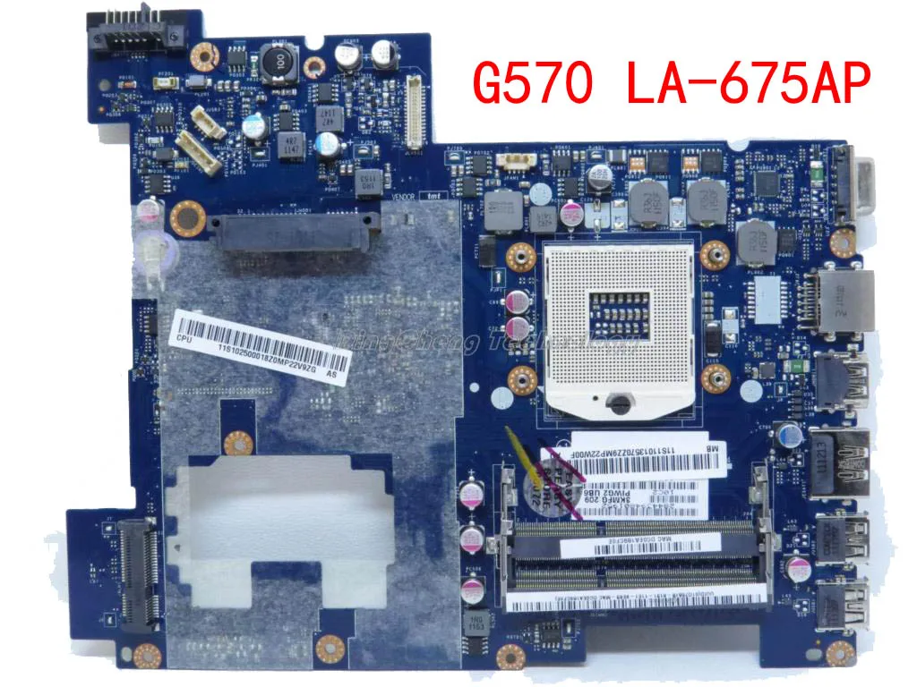 HOLYTIME материнская плата для ноутбука lenovo G570 LA 675AP PIWG2 со встроенной видеокартой HM65