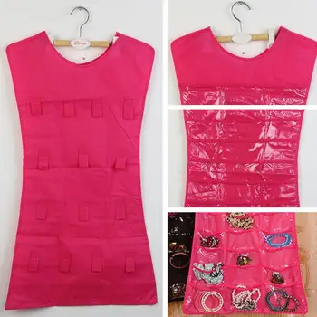 

Creative Vest Hanging Storage Bag 30pockets Clear Bra Hanger Rack Sock Organizer Jewelry Waterproof Red/black Home For Unde C1B1