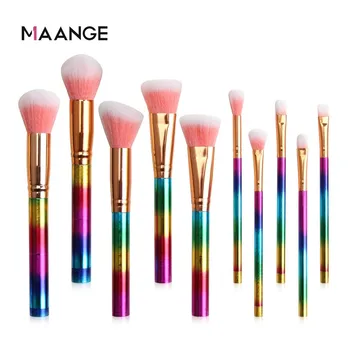 

10 Pcs professional makeup brush Conical Grinding Sand Mouth Tube Transparent Handle Make up Brush Set
