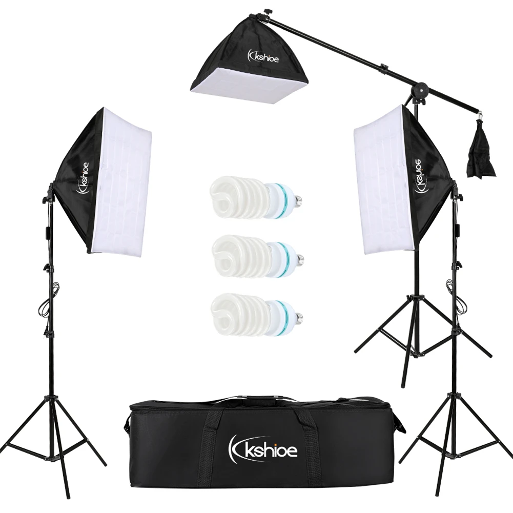 

65W Photo Studio Photography 3 Soft Box Light Stand Continuous Lighting Kit Diffuser