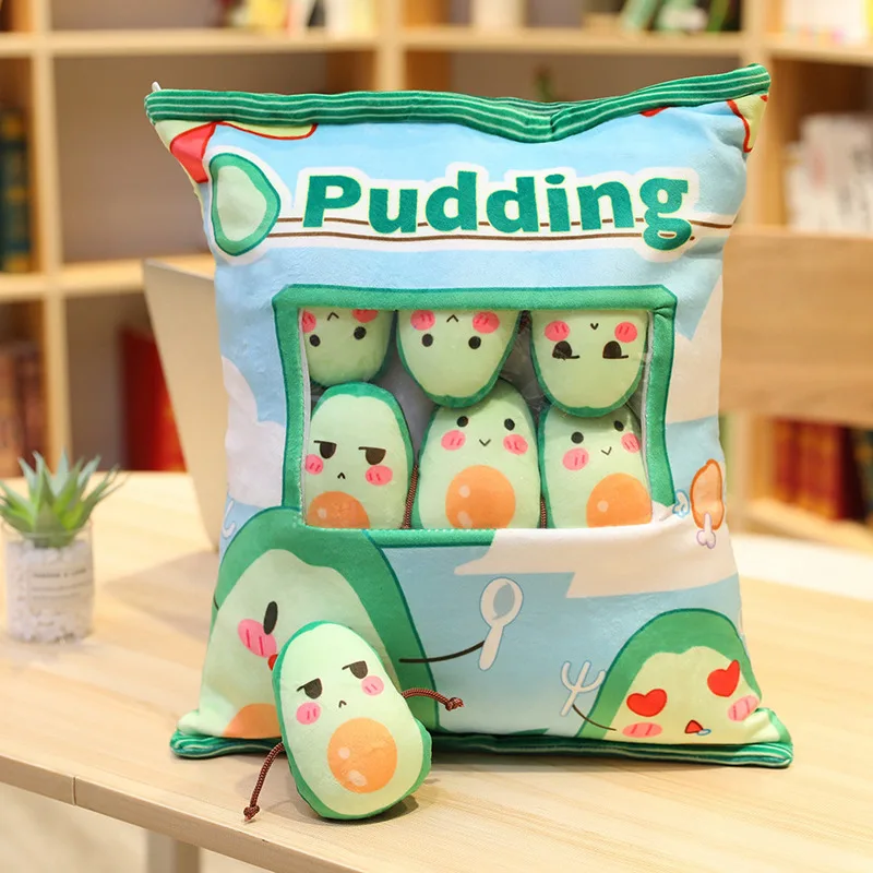 Сумка из 8 шт. Снэк Puddiing мягкая плюшевая игрушка корги кролик Пингвин авокадо плюшевая подушка Креатив аниме подушка мультфильм кукла игрушки для детей